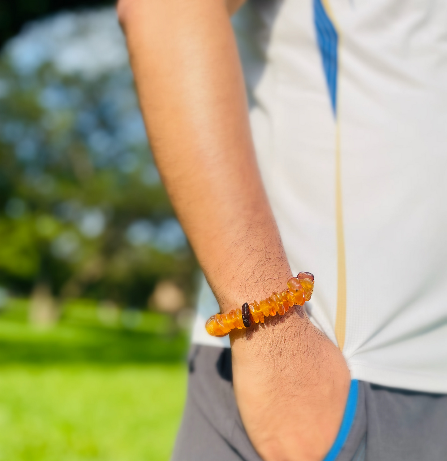 Irregular Amber Energy Healing Bracelet