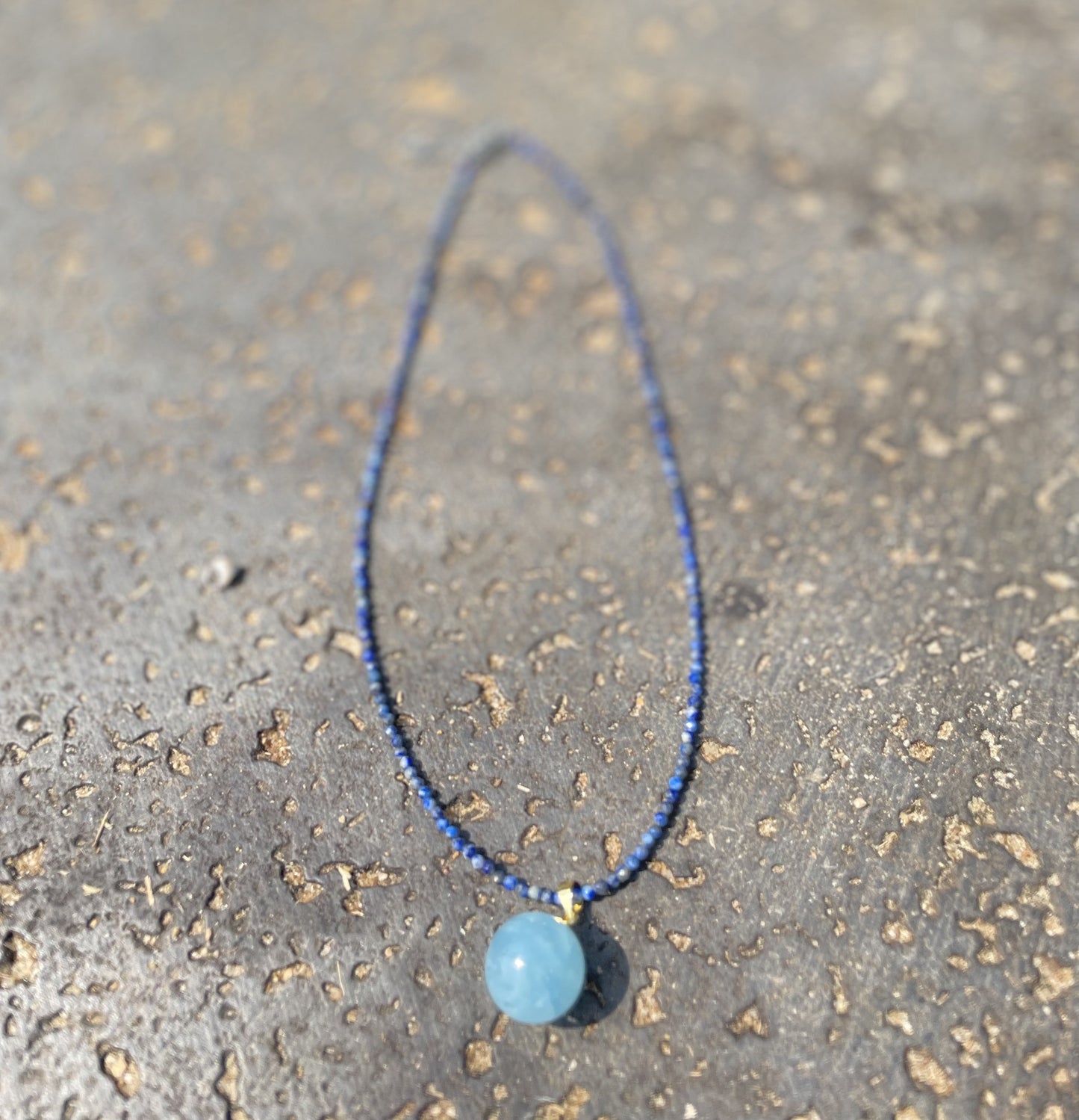 2MM Lapis Lazuli Charm Choker Necklace