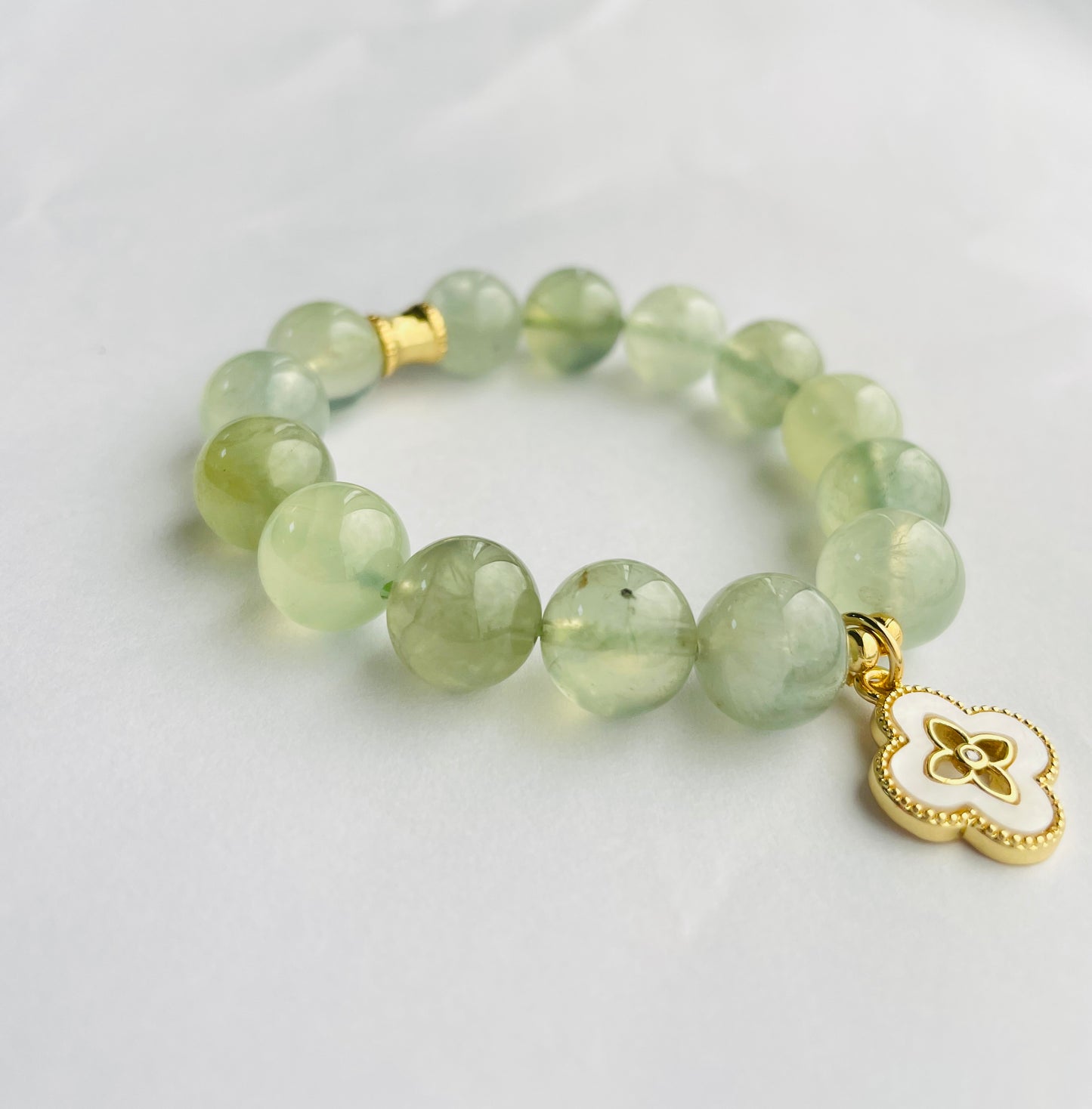 10MM Prehnite Energy Bracelet Gemstone Green Bracelet