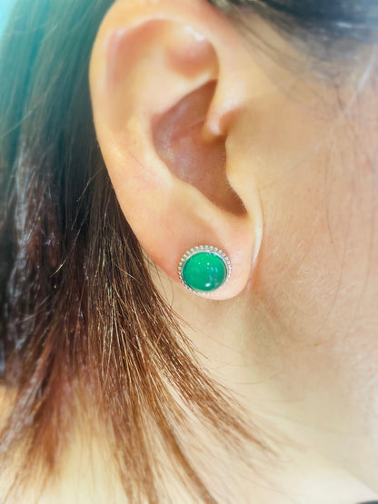 Chrysoprase Energy Earing Stud